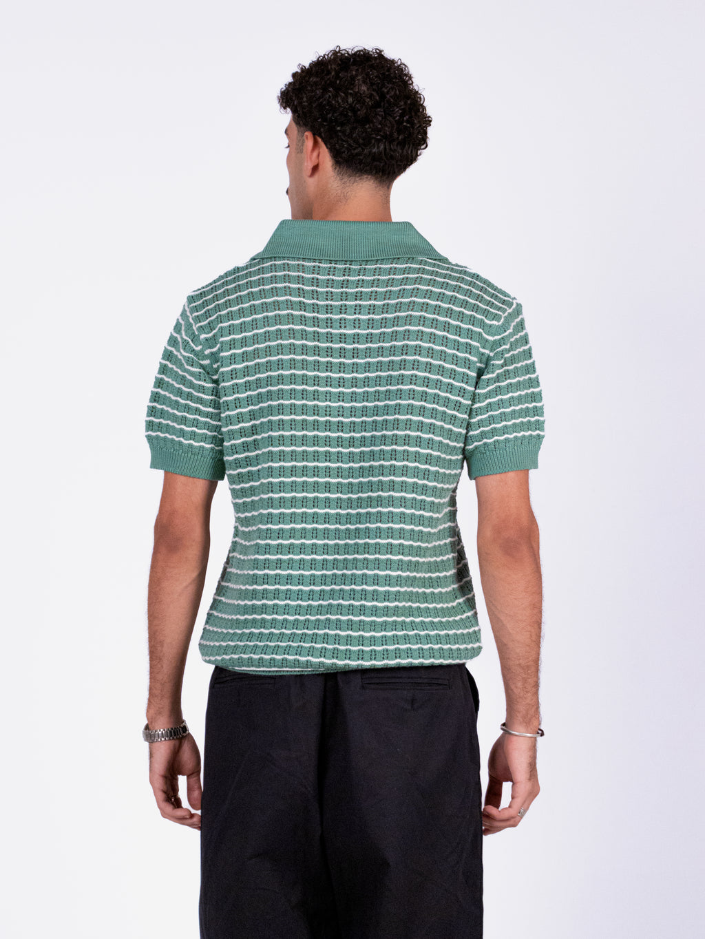 Gala Polo in green & white