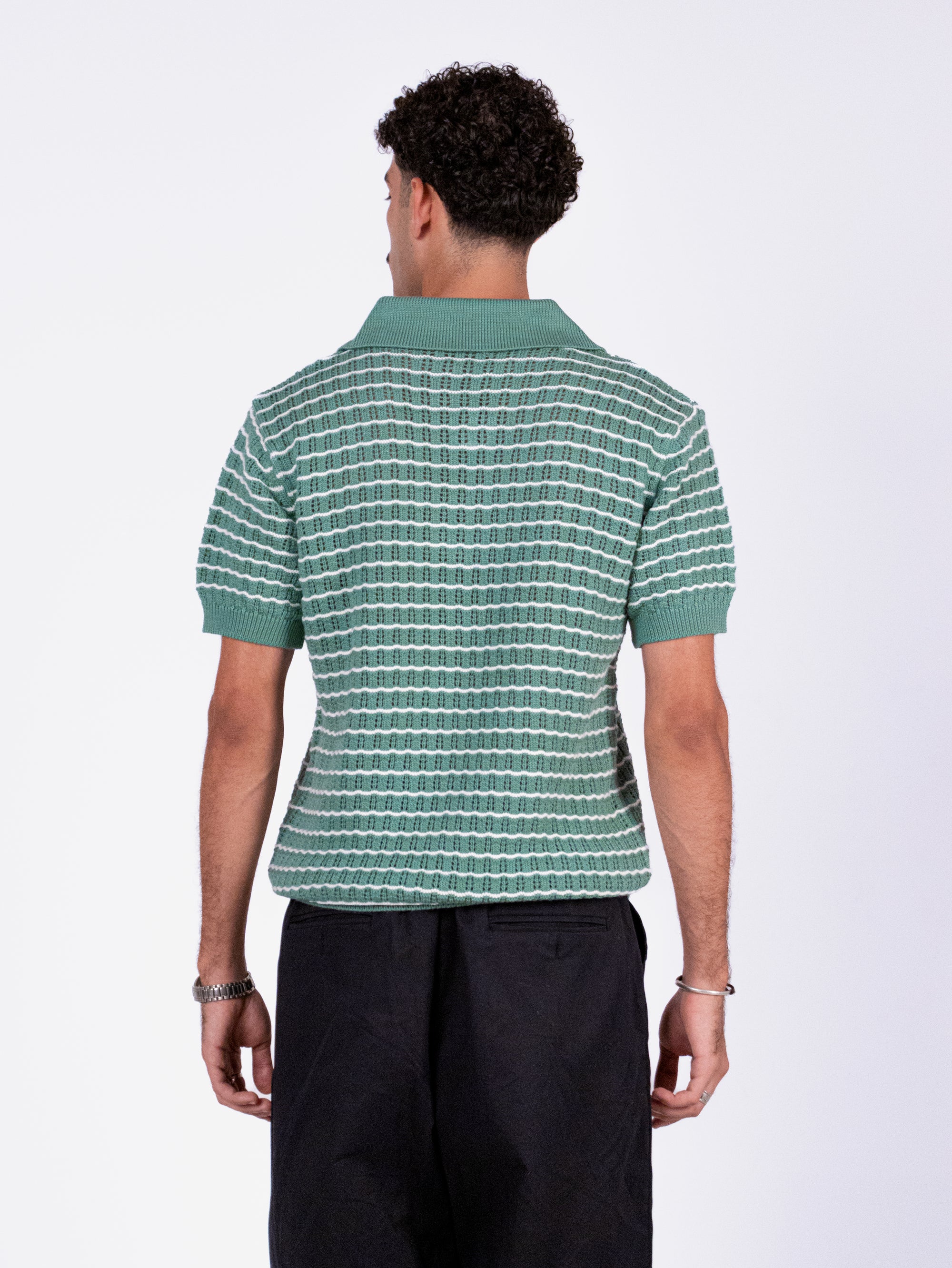 Gala Polo in green & white