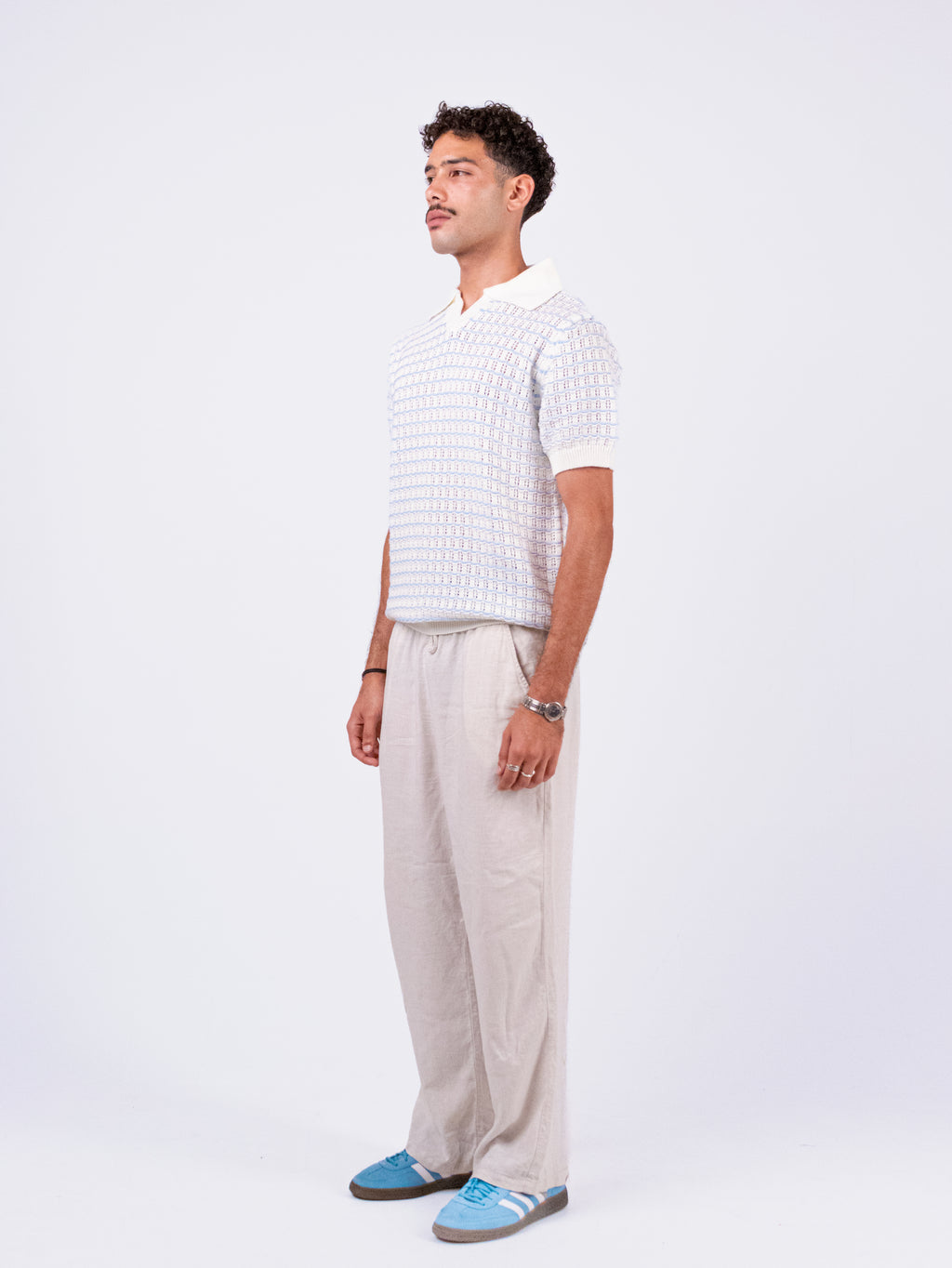 Gala Polo in White & Blue