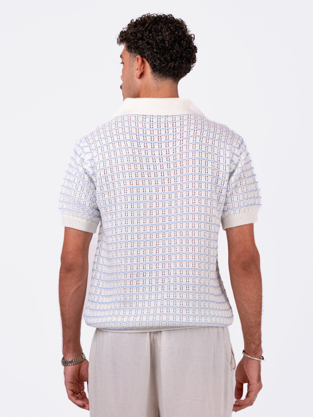 Gala Polo in White & Blue