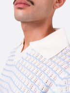 Gala Polo in White & Blue