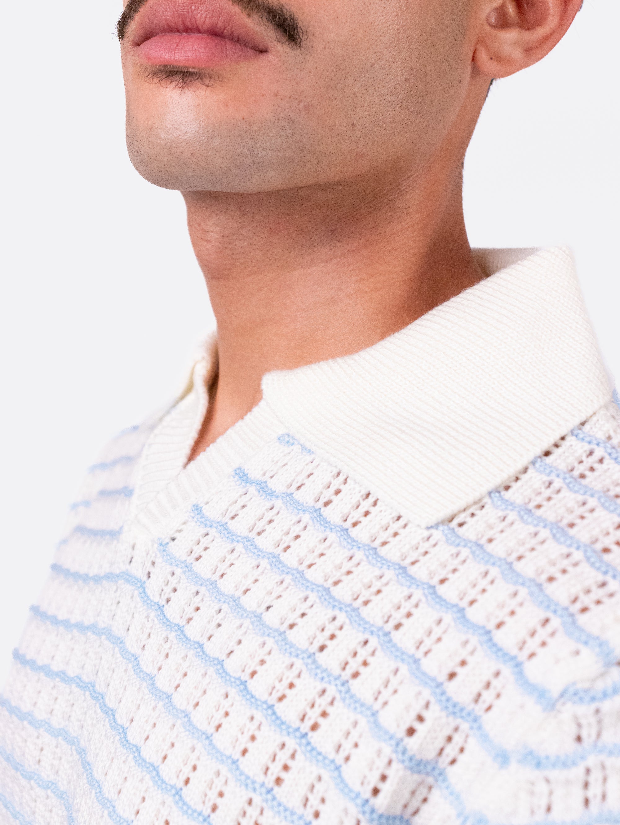 Gala Polo in White & Blue