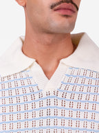 Gala Polo in White & Blue