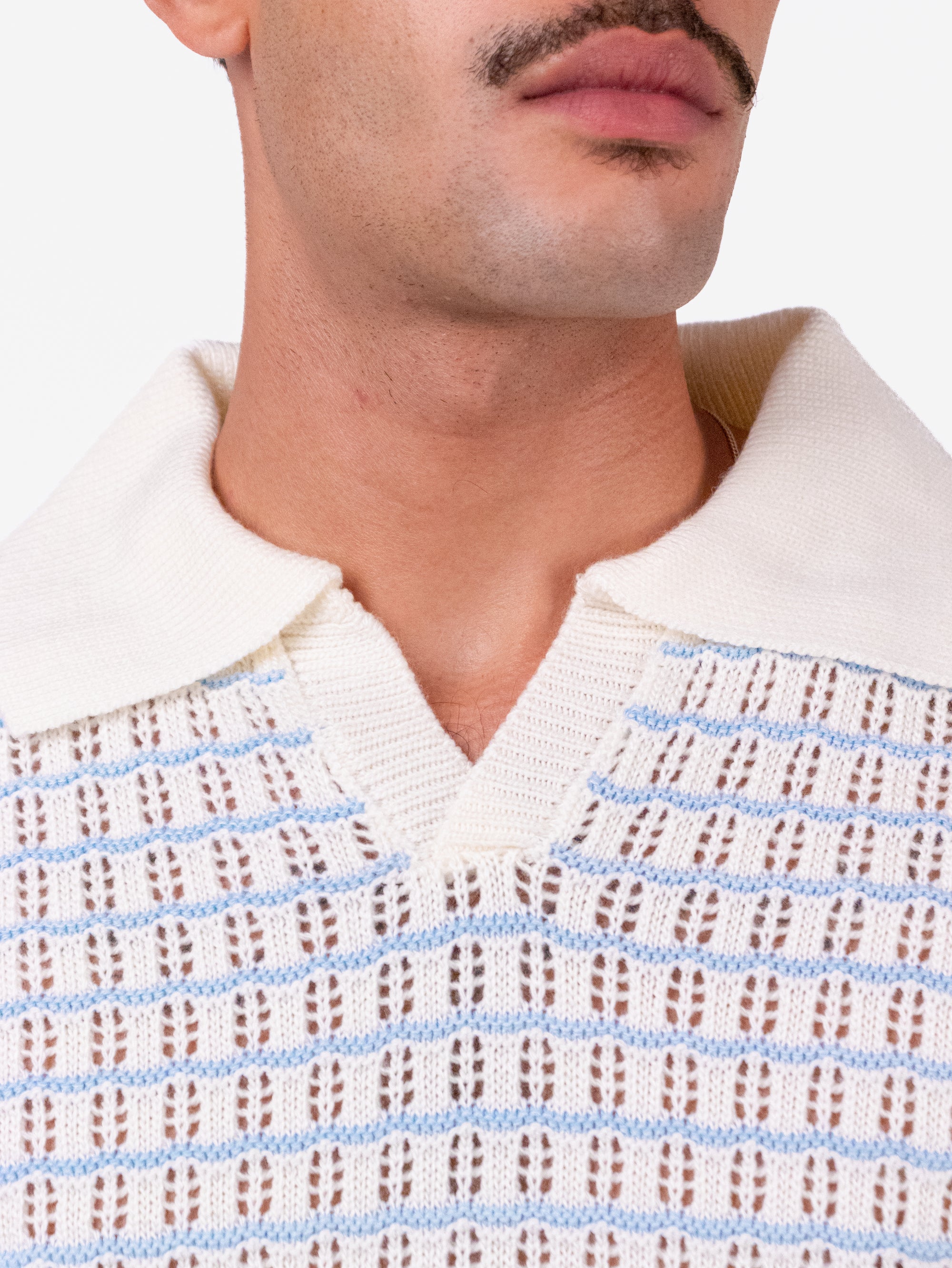 Gala Polo in White & Blue