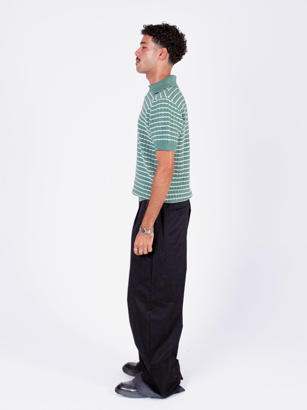 Gala Polo in green & white