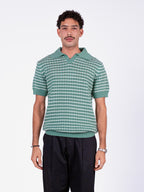 Gala Polo in green & white