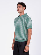 Gala Polo in green & white